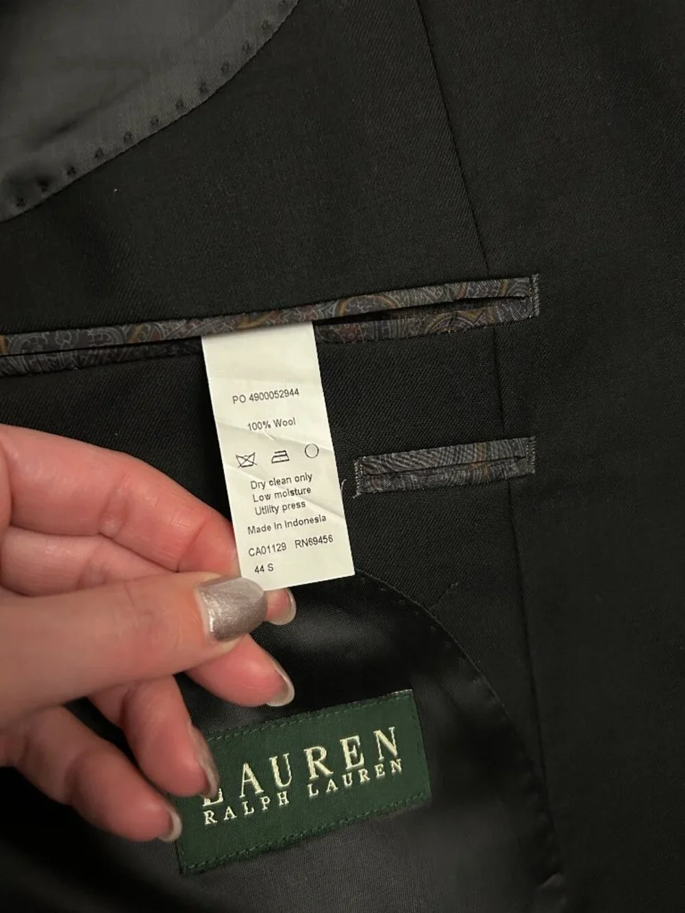 Lauren Ralph Lauren Men's Size 44S Black 100% Wool Ultraflex Blazer Jacket NWT